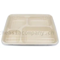 TAC Bagasse Bento Box 4-teilig & Deckel 1500ml
