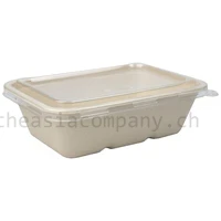 TAC Bagasse Schale Rechteckig & Deckel 650ml
