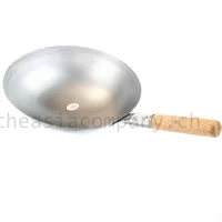 Wok Eisenpfanne mit Holzstiel 